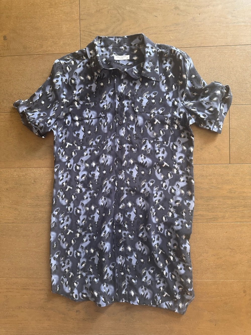 Equipment Femme Silk Leopard Shirt Dress Button Down